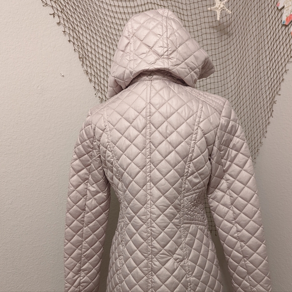 Via Spiga Women's Diamond Quilted Mid-Length Winter Jacket with Attached Hood - Picture 5 of 11